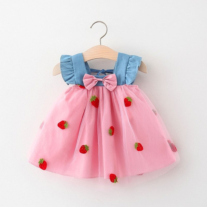 Vestido Infantil Frutos y Tul