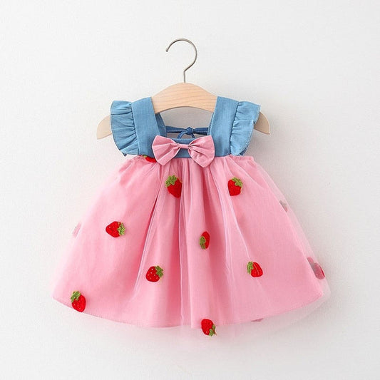 Vestido Infantil Frutos y Tul