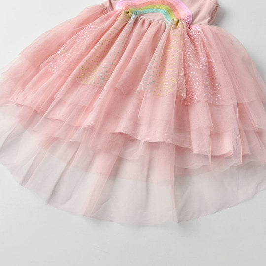 Vestido Infantil Arco-Iris Capas