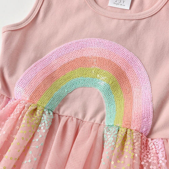 Vestido Infantil Arco-Iris Capas