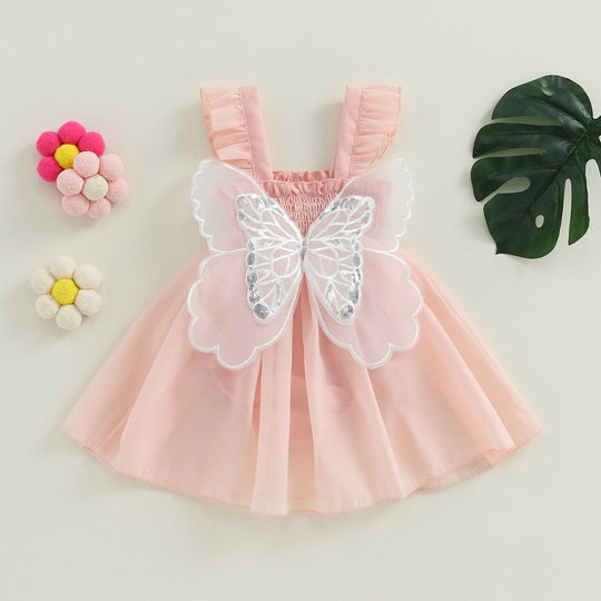 Vestido Infantil con Alas de Mariposa