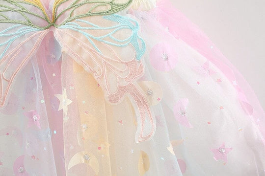 Vestido Infantil de Mariposa Arcoíris