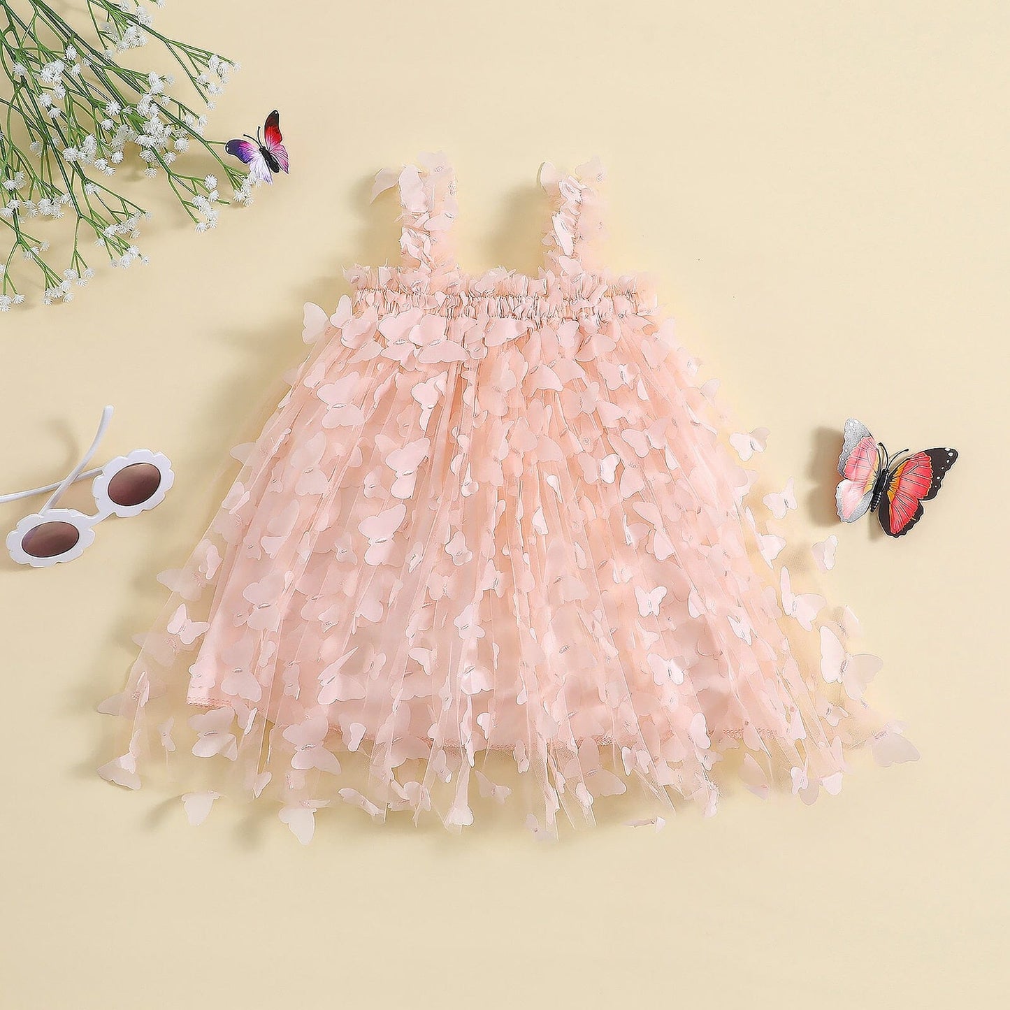 Vestido Infantil Tul Mariposas