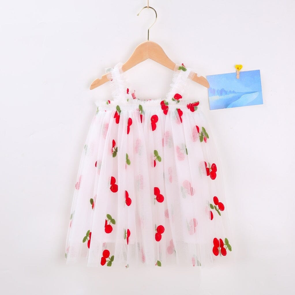 Vestido Infantil Bordado y Tul