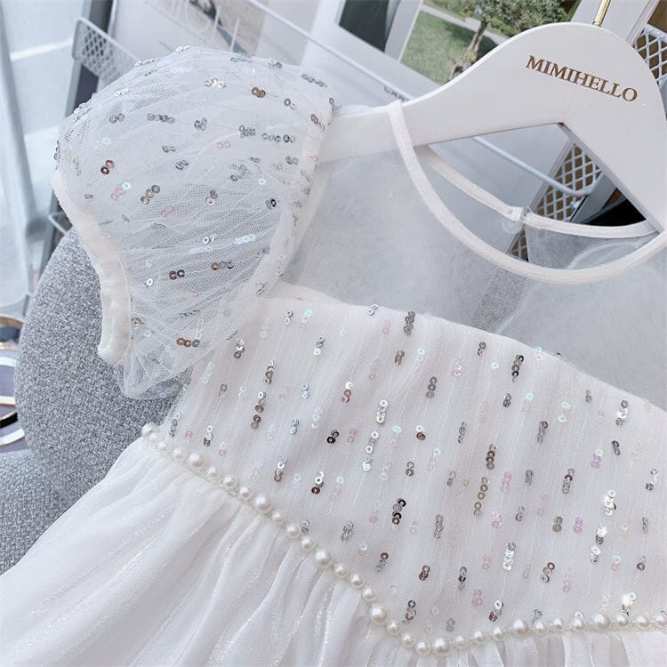 Vestido infantil Blanco con alas de Mariposa