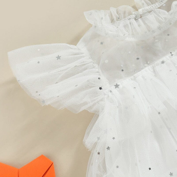 Vestido Infantil Estrellas Blancas