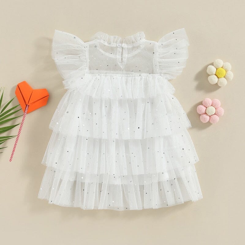 Vestido Infantil Estrellas Blancas