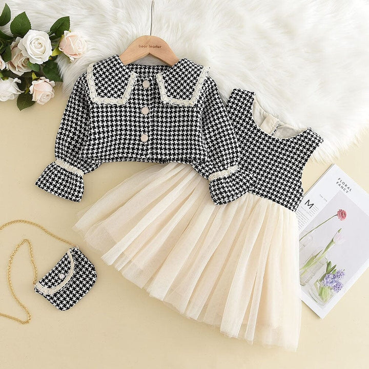 Vestido Infantil + Cárdigan + Bolso Golinha y Tul