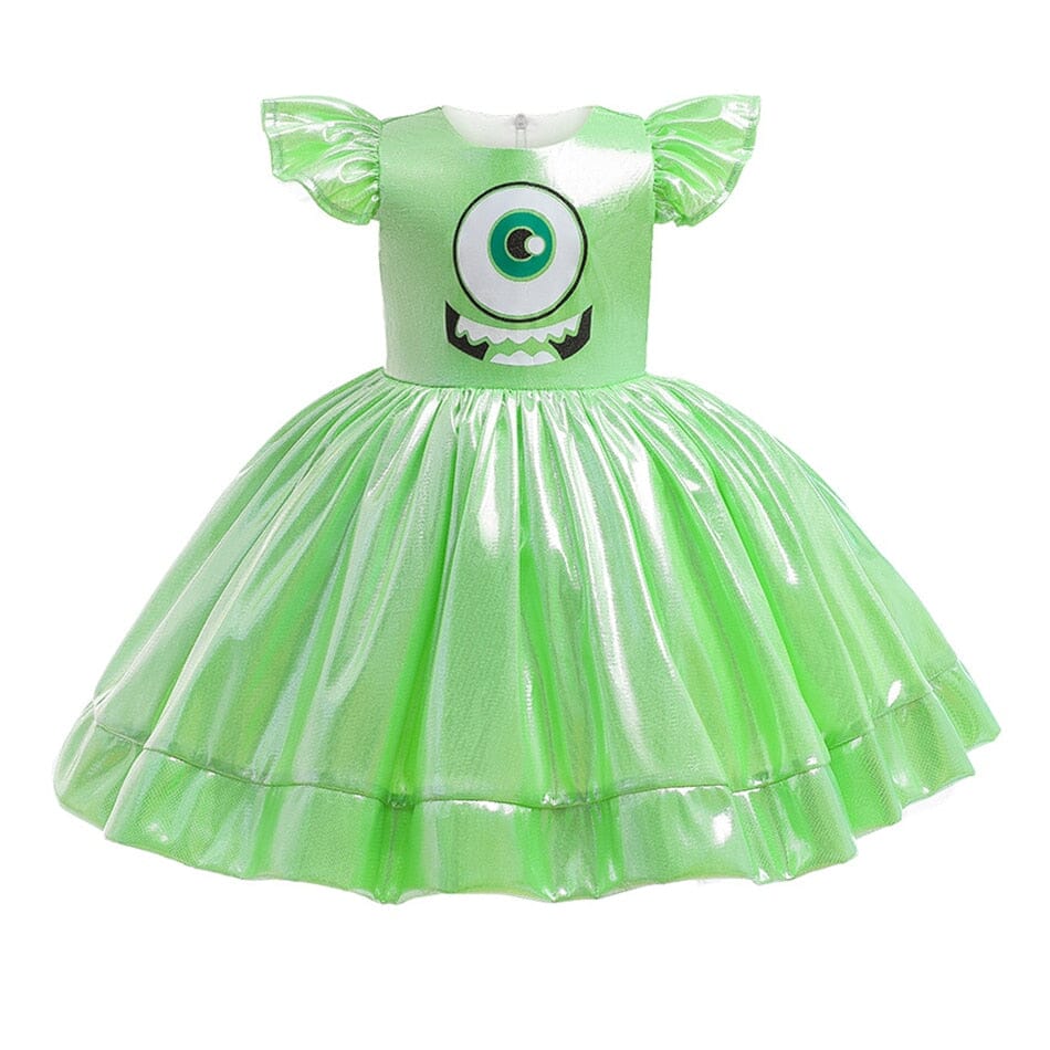 Vestido de fiesta infantil con ojos de monstruo