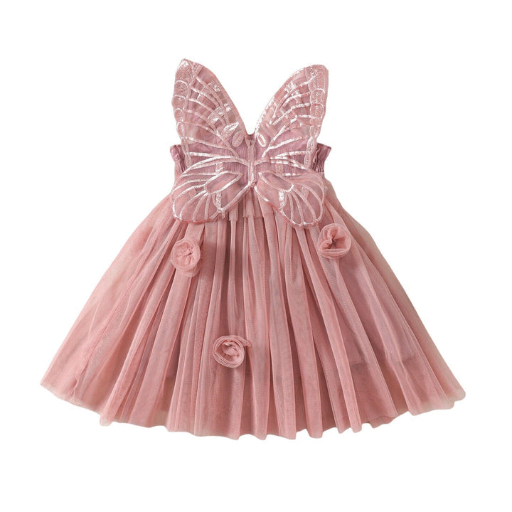Vestido Fiesta Infantil Tul Ala Mariposa