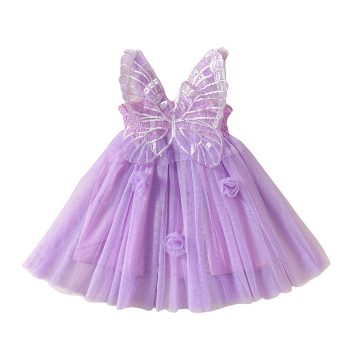 Vestido Fiesta Infantil Tul Ala Mariposa
