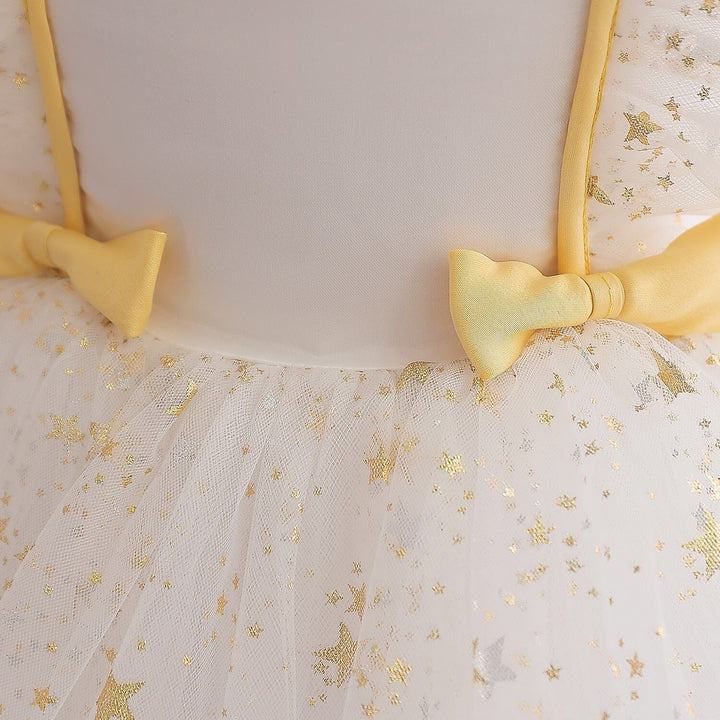 Vestido Infantil Estrellas y Lazos + Fajín