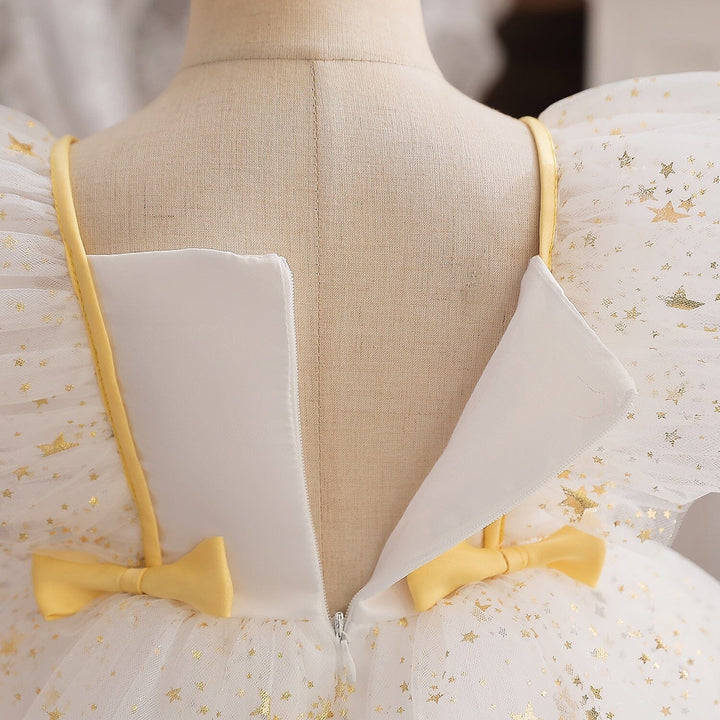 Vestido Infantil Estrellas y Lazos + Fajín