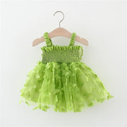 Vestido Infantil Femenino Tul Asa Mariposas