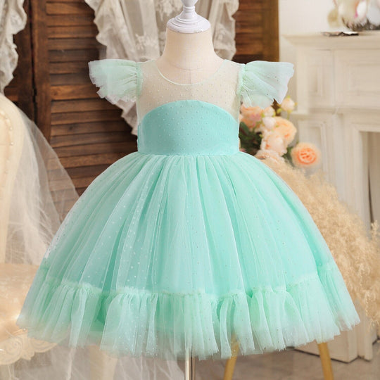 Vestido Infantil Femenino Tul Manguinha