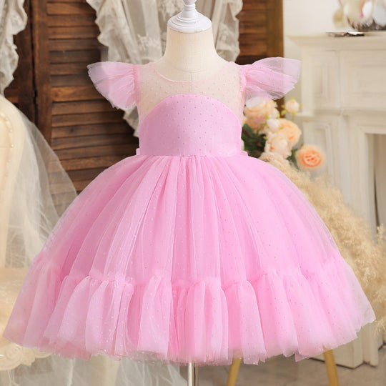 Vestido Infantil Femenino Tul Manguinha