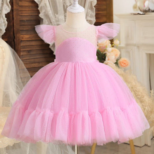 Vestido Infantil Femenino Tul Manguinha