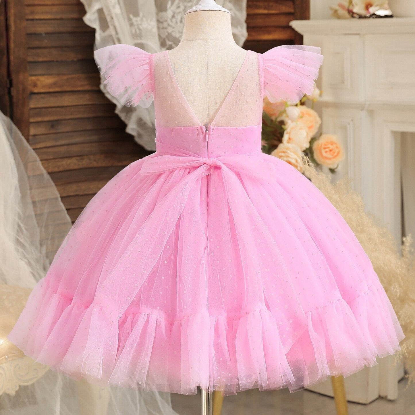 Vestido Infantil Femenino Tul Manguinha