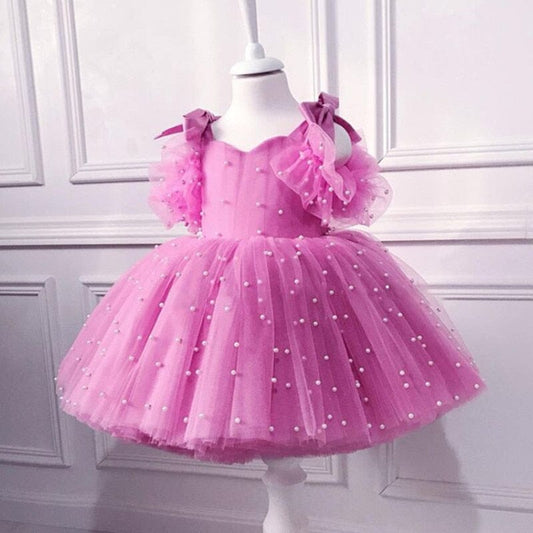 Vestido Fiesta Infantil Tul Perlas