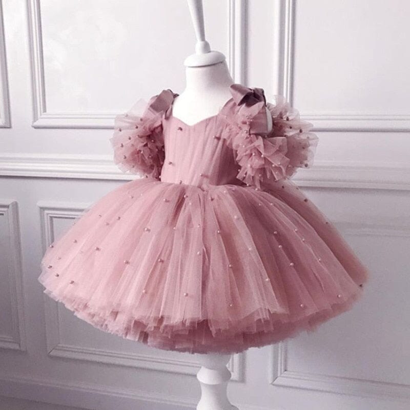 Vestido Fiesta Infantil Tul Perlas
