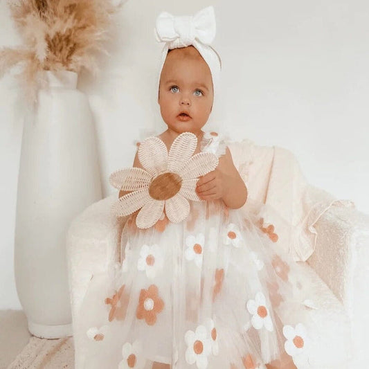 Vestido Infantil Flores y Tul
