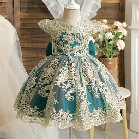 Vestido de Princesa de Encaje de Lujo para Niños