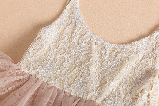 Vestido Infantil Tul Volantes Encaje