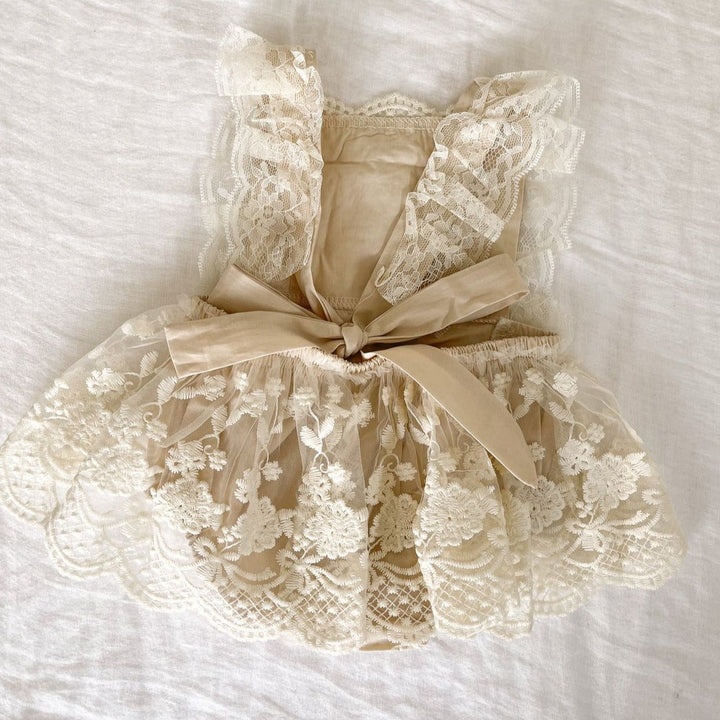 Vestido Infantil de Encaje y Tul