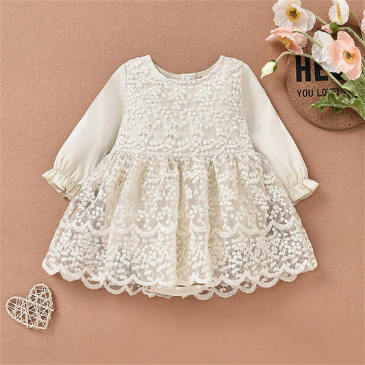 Vestido Infantil de Incaje Floral