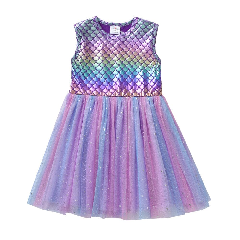 Vestido Infantil Sirena Glitter