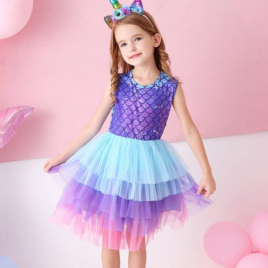Vestido Infantil Sirena Capas