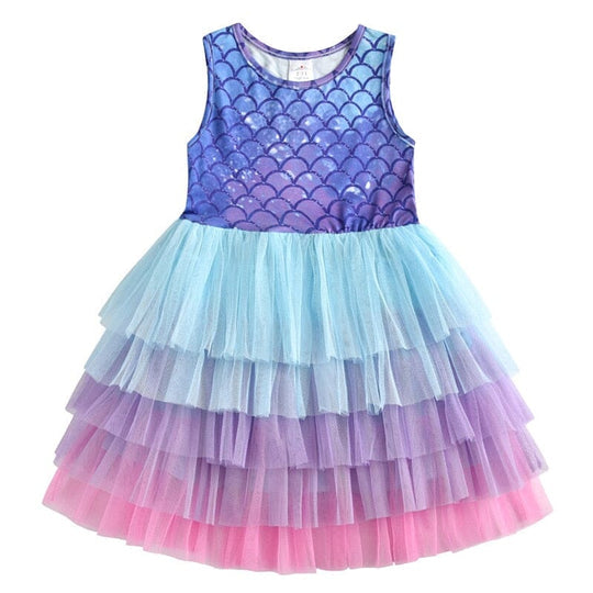 Vestido Infantil Sirena Capas