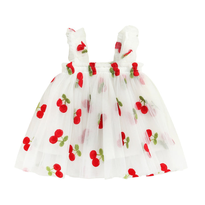 Vestido Infantil Tul Cerezas