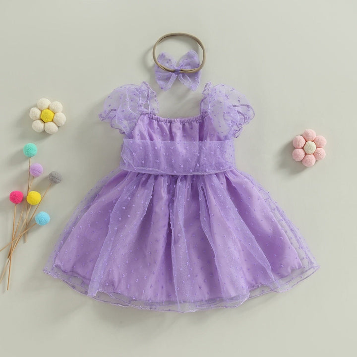 Vestido Infantil Tul Lazo + Fajín