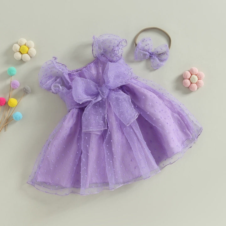 Vestido Infantil Tul Lazo + Fajín