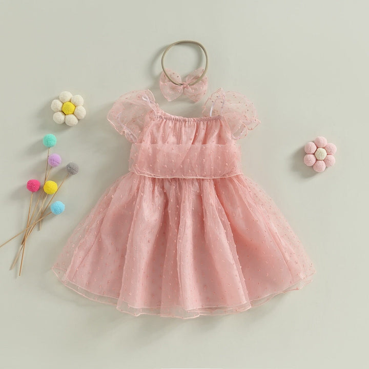 Vestido Infantil Tul Lazo + Fajín
