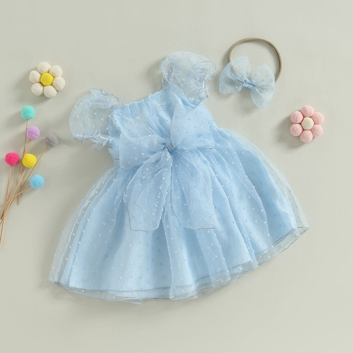 Vestido Infantil Tul Lazo + Fajín