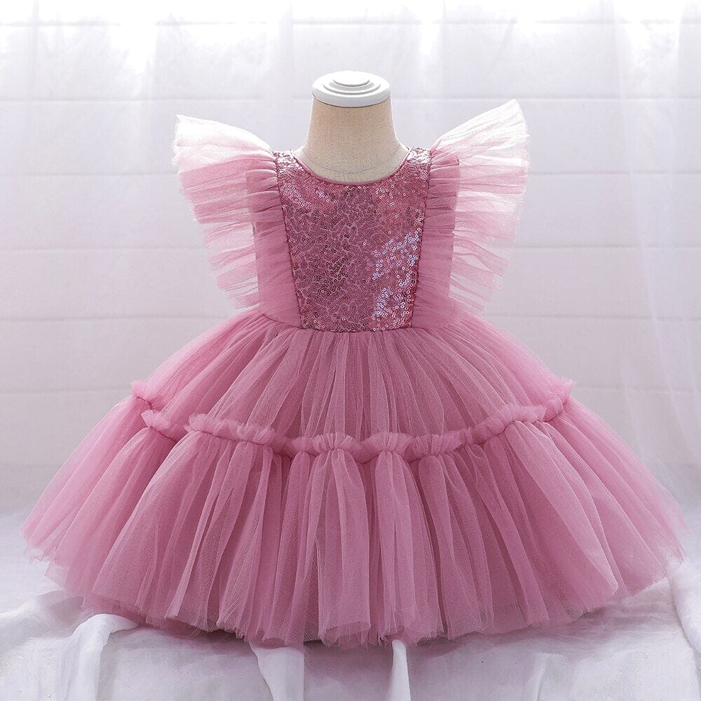 Vestido Infantil Tul Lentejuelas
