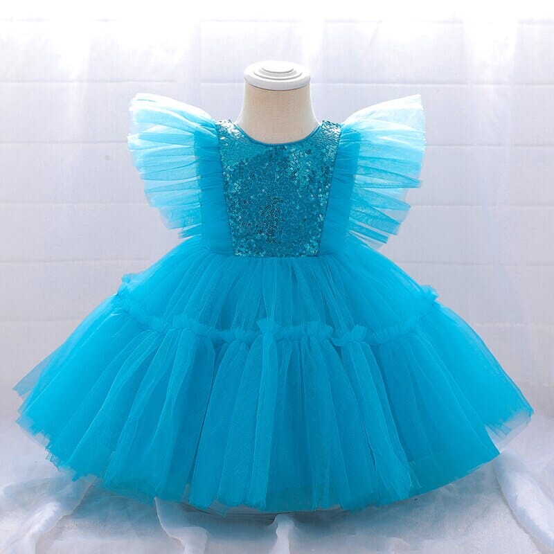 Vestido Infantil Tul Lentejuelas