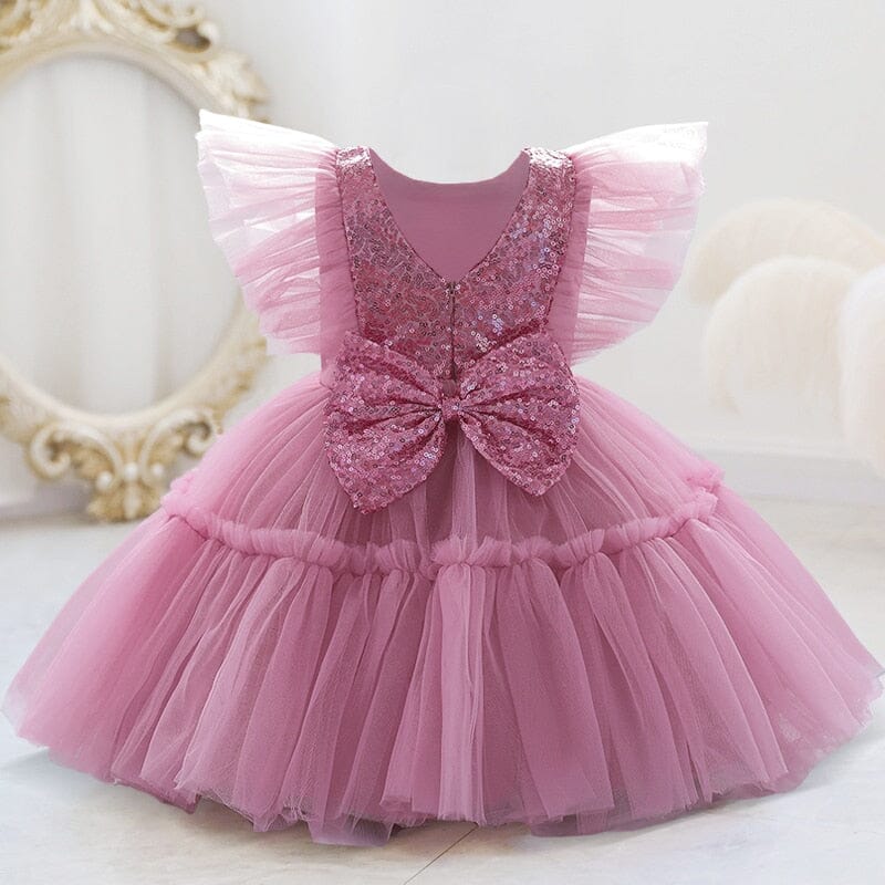 Vestido Infantil Tul Lentejuelas