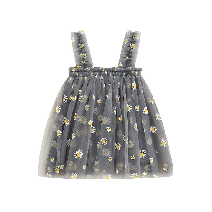 Vestido Infantil Tul Margaritas