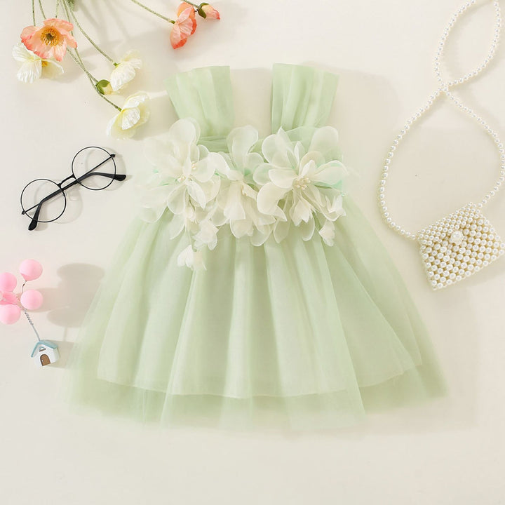 Vestido Infantil Flores y Tul