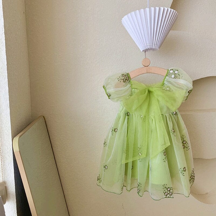 Vestido Infantil Tul Verde