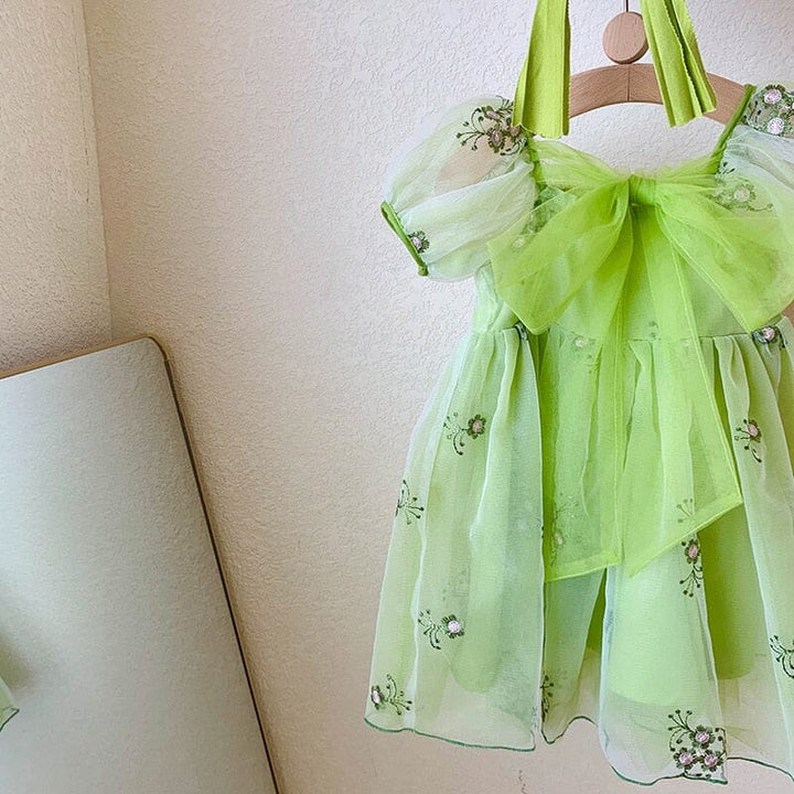 Vestido Infantil Tul Verde