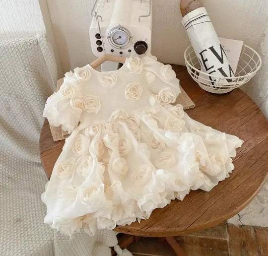 Vestido Infantil Rosas Vintage