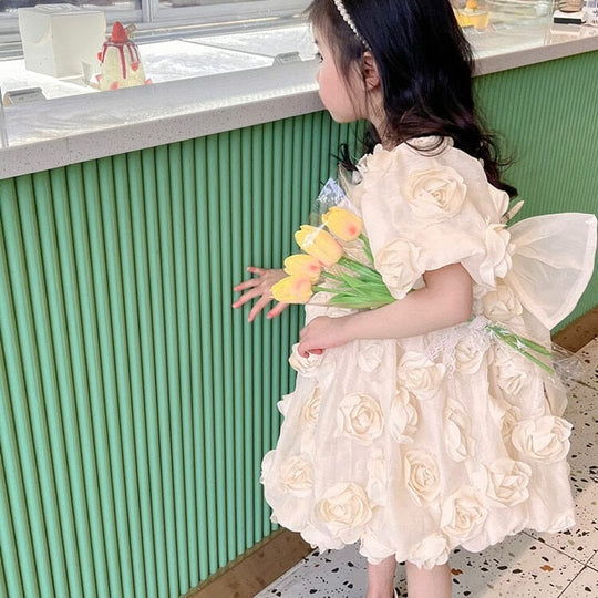 Vestido Infantil Rosas Vintage