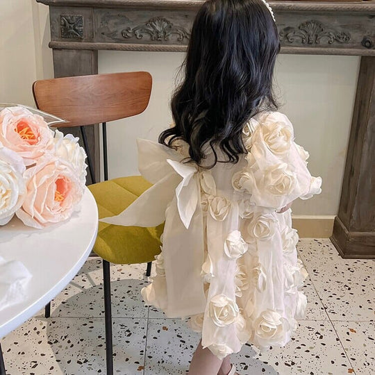 Vestido Infantil Rosas Vintage