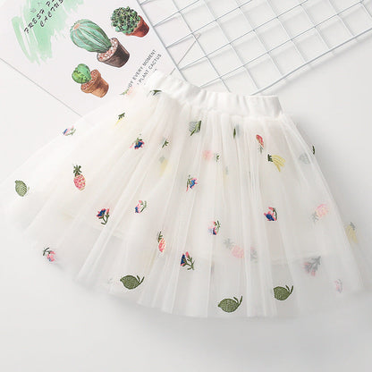 Falda Infantil De Tul Frutas
