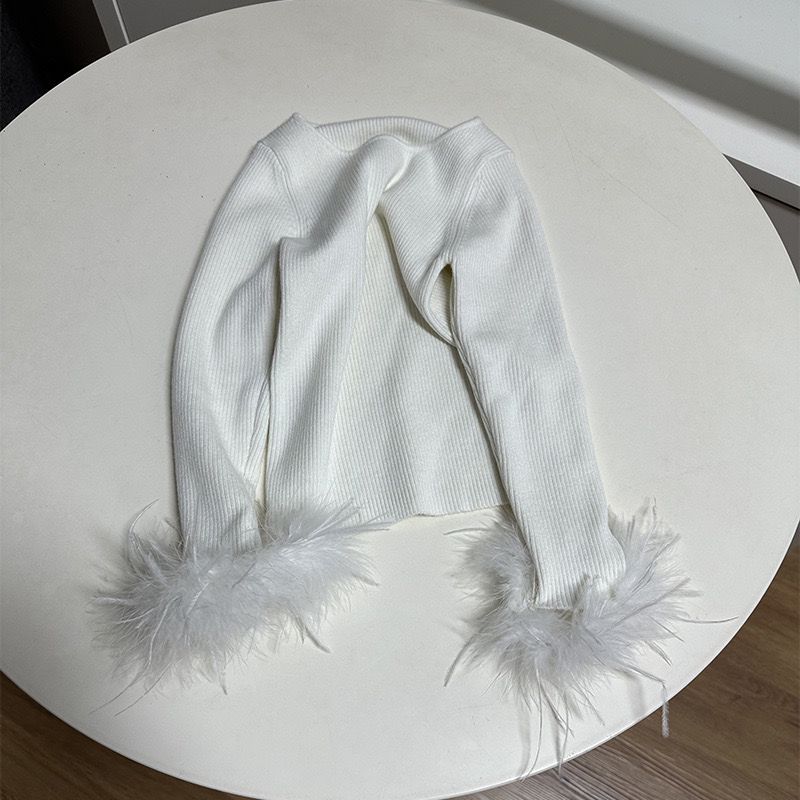 Blusa de Niña con Mangas Peludas