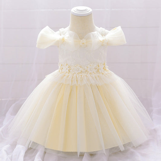 Vestido de Fiesta Infantil Flores Sin Mangas Tul